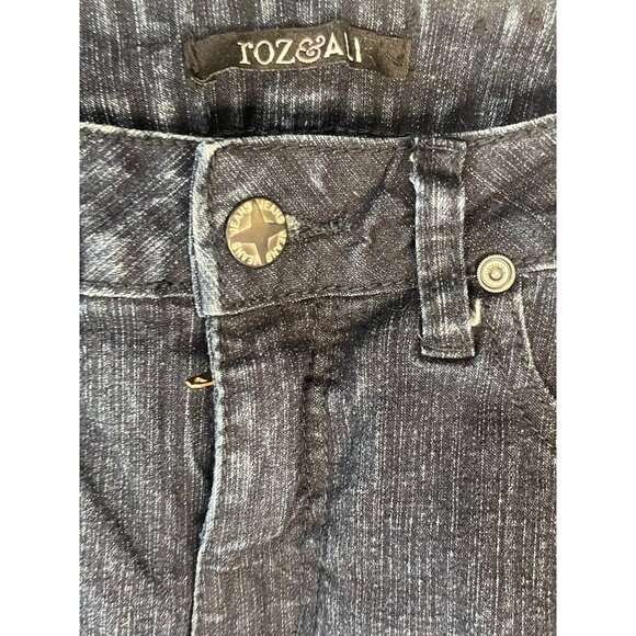 Roz & Ali stretch jeans dark blue wash black stripe down each side cotton READ - Picture 5 of 9